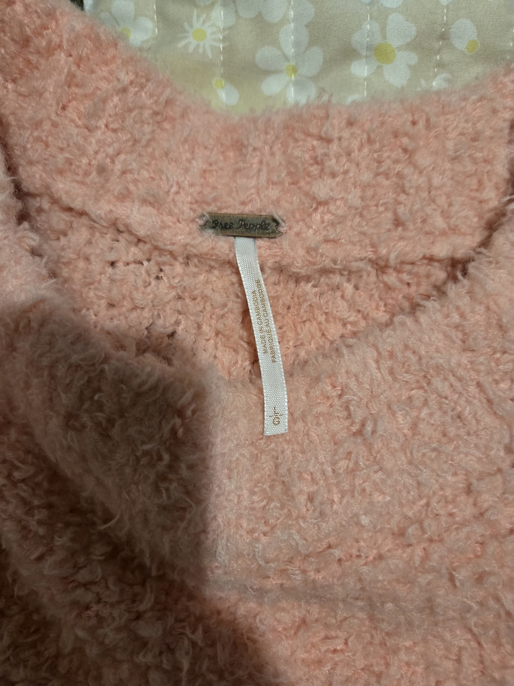 Free People Cozy Fuzzy Pink Pullover Sweater